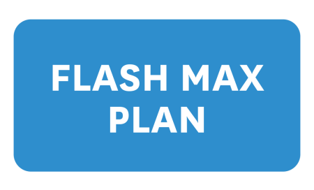 "Flash Max Plan" against a blue background