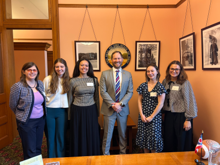 Interim Dean Alicia Crowe (far left) with students and an Ohio legislator in Columbus.