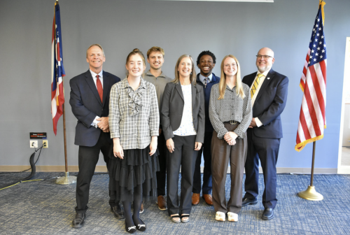 Analynn with a group on students during Constitution Day