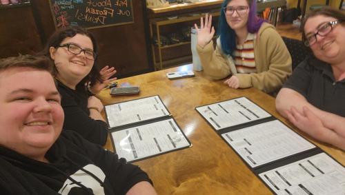 Logan and friends out to eat