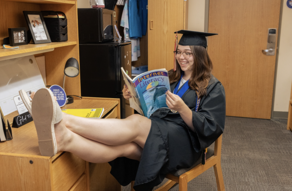 A student in her dorm