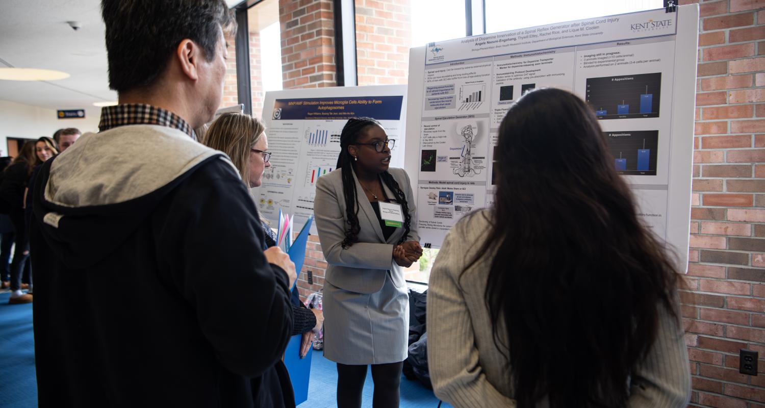 Students presenting research