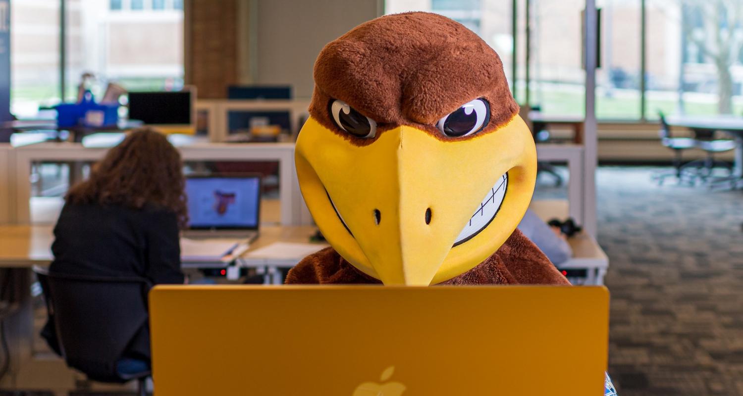 Flash sitting at a computer