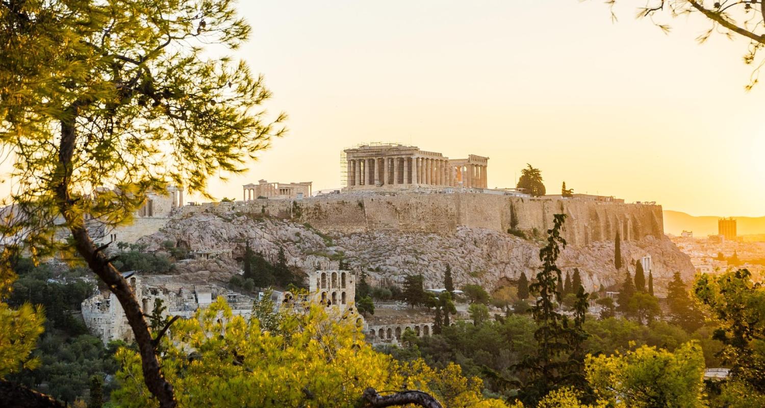 Historical buildings in Athens, Greece.