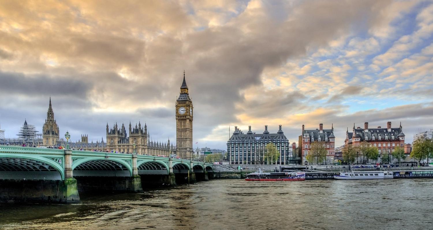 Westminster Palace and Big Ben taken from across the river.