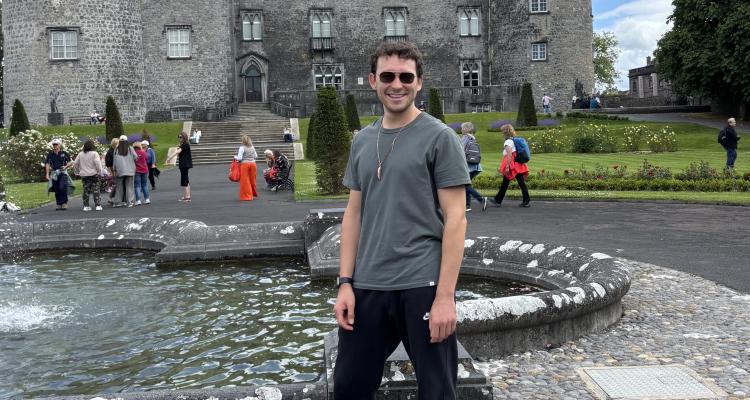 James standing in front of a castle in Ireland