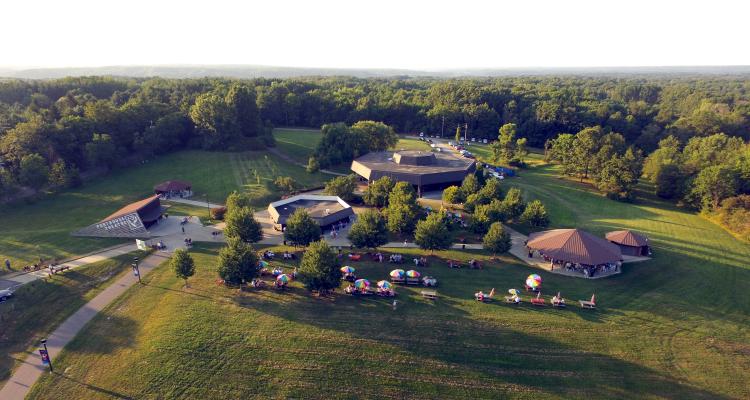 Aerial view of Porthouse theatre