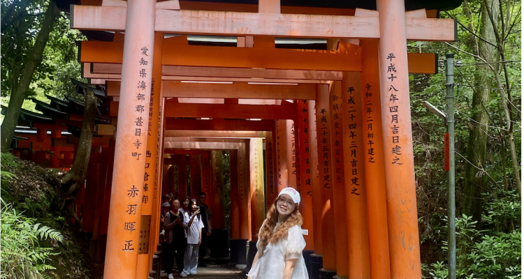 Ana at a shrine in Japan.