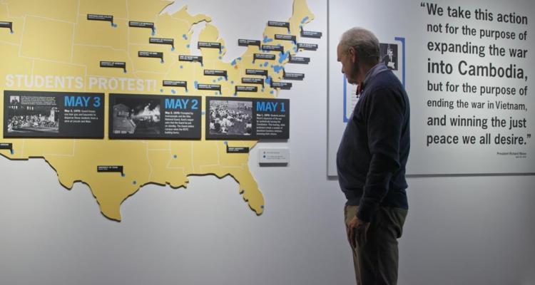President Diacon Explores the May 4 Visitors Center
