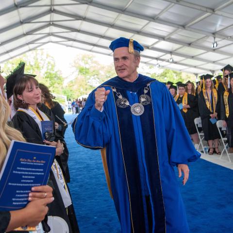 President Diacon Greets Graduates During Spring Commencement, 2023