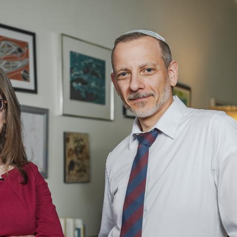 Principle Investigators Bridget Mulvey (left) and David Singer (right) in McGilvrey Hall
