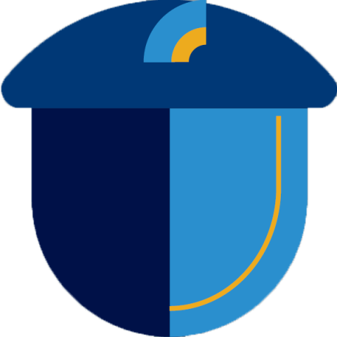 An acorn decorated in �Ը������� colors in a mosaic like fashion.