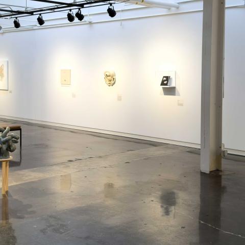 art gallery with pieces on display