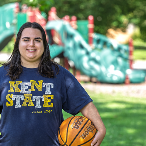 51Թ elementary education student Julia Michalak on a playground