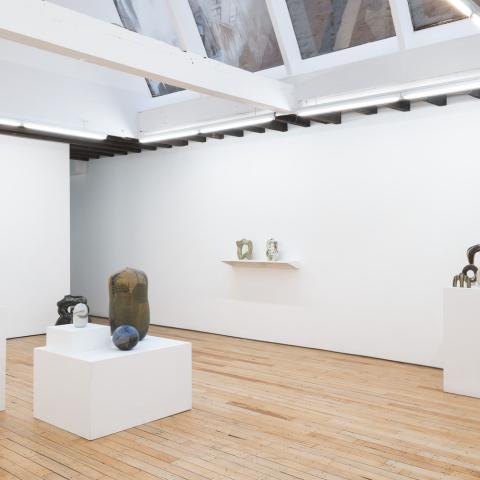 Gallery with ceramic sculptures