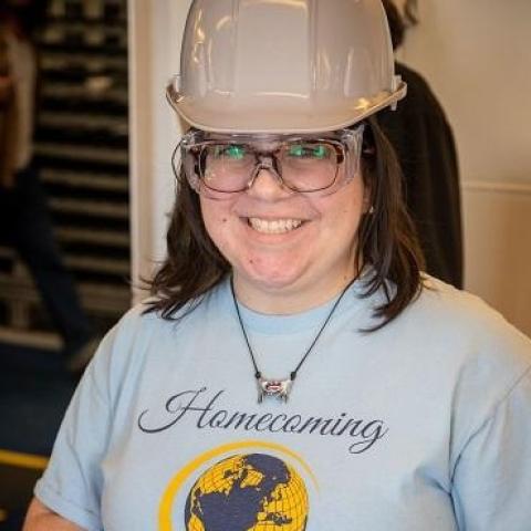 Tatiana with helmet on