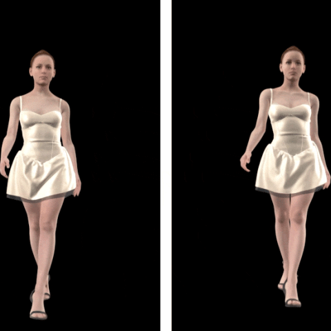 Virtual Models displaying virtual student garments