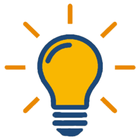 Illuminated light bulb.