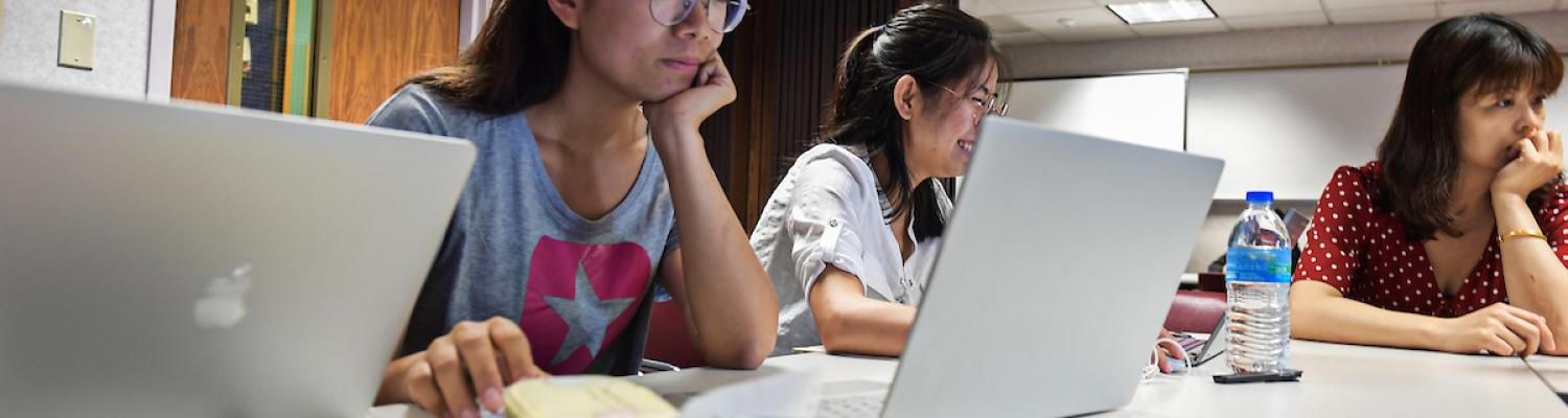 Students at their laptops