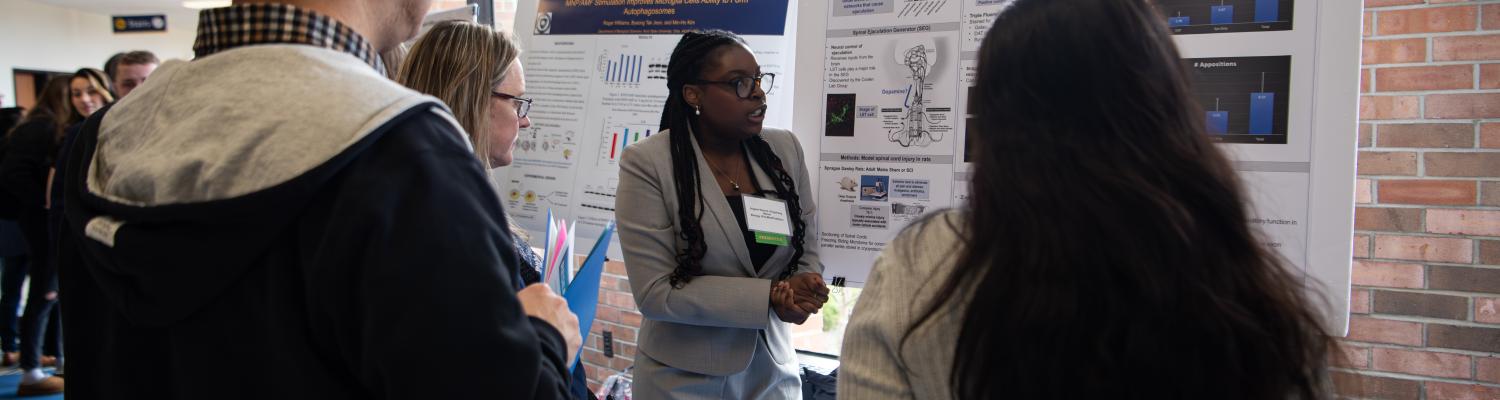 Students presenting research