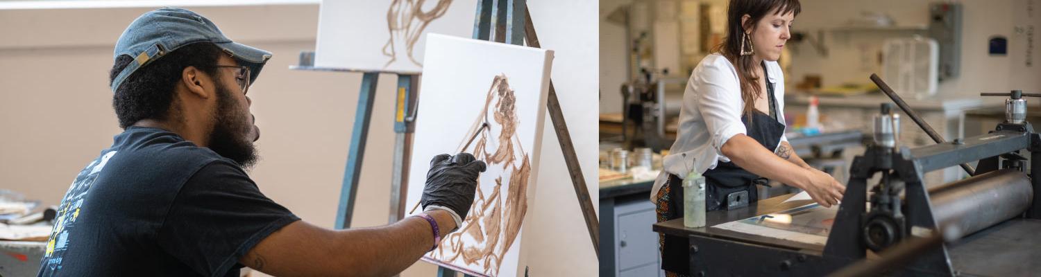 Kent Blossom Art Intensive students working on projects