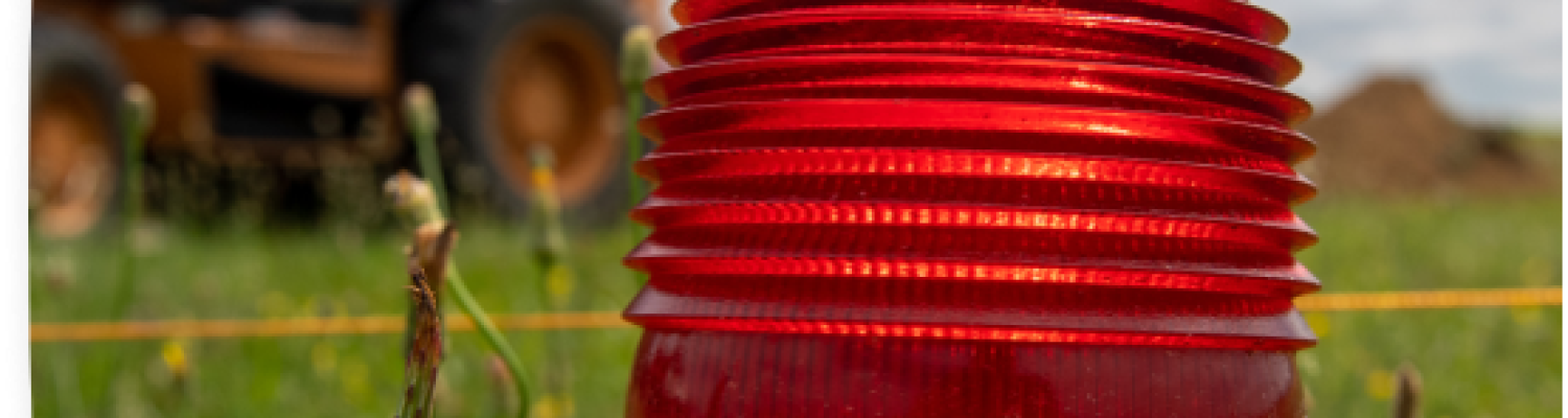 Airfield light under construction