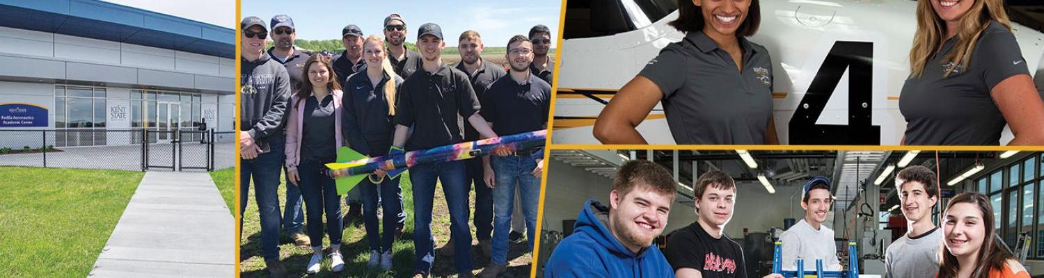 Collage of photographs of students in the college.