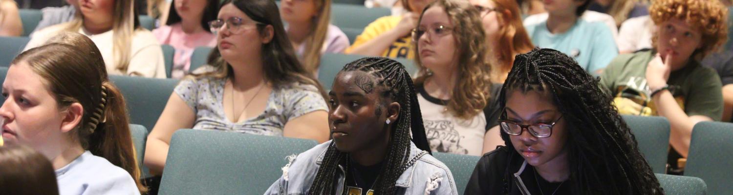 EHS students seated at orientation