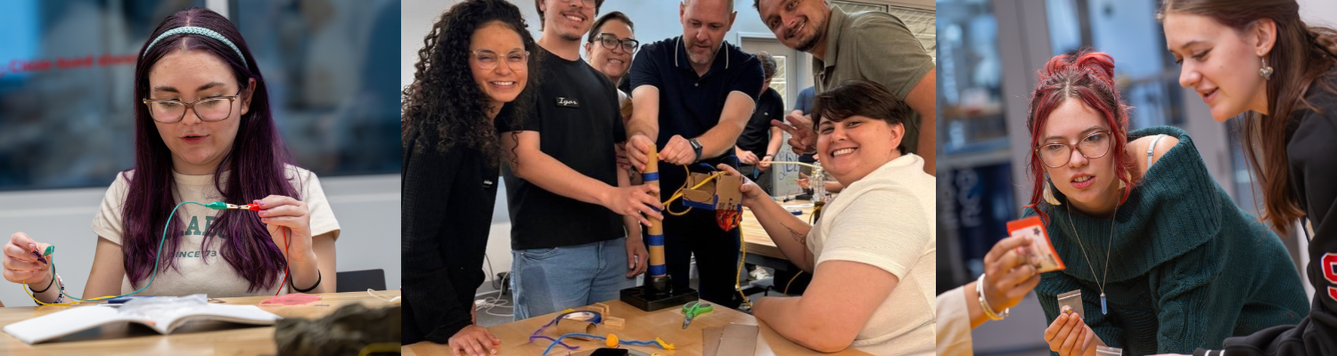 photo collage of educators working in makerspaces