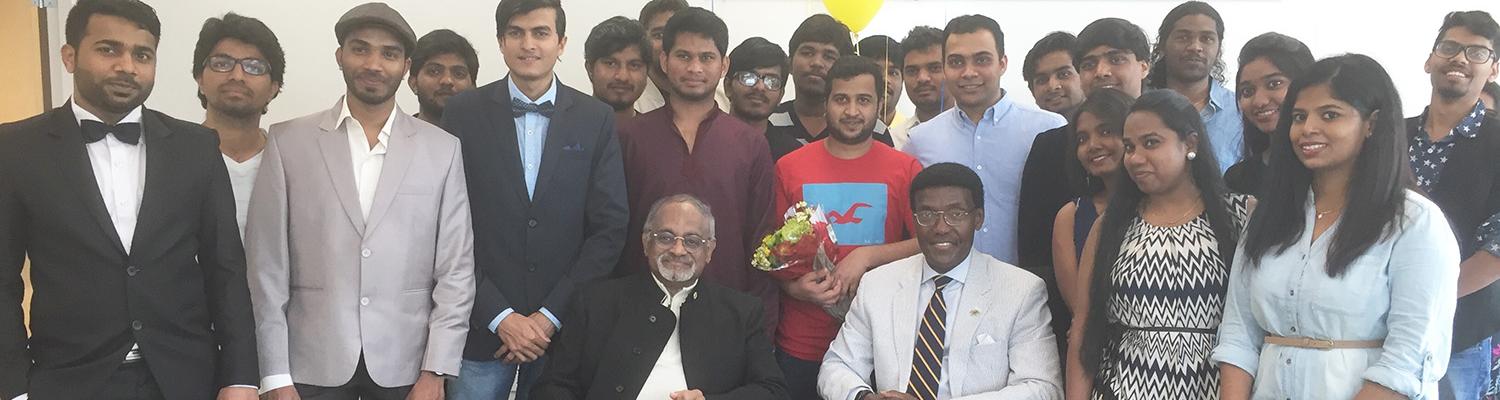 Group photograph of the many participants of the Appreciation Lunch for Indian Students