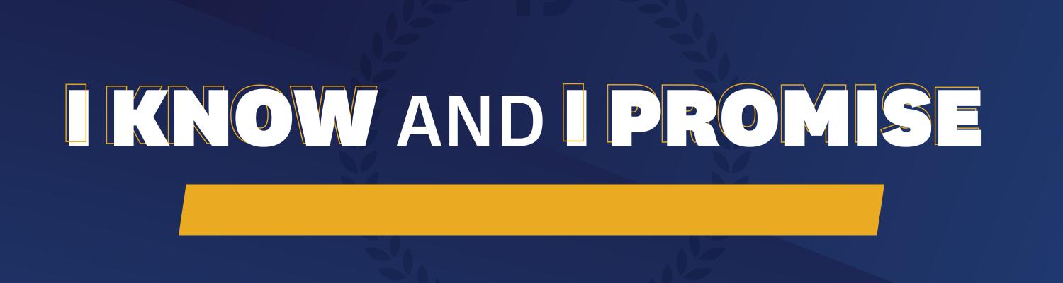 I Know and I Promise banner.