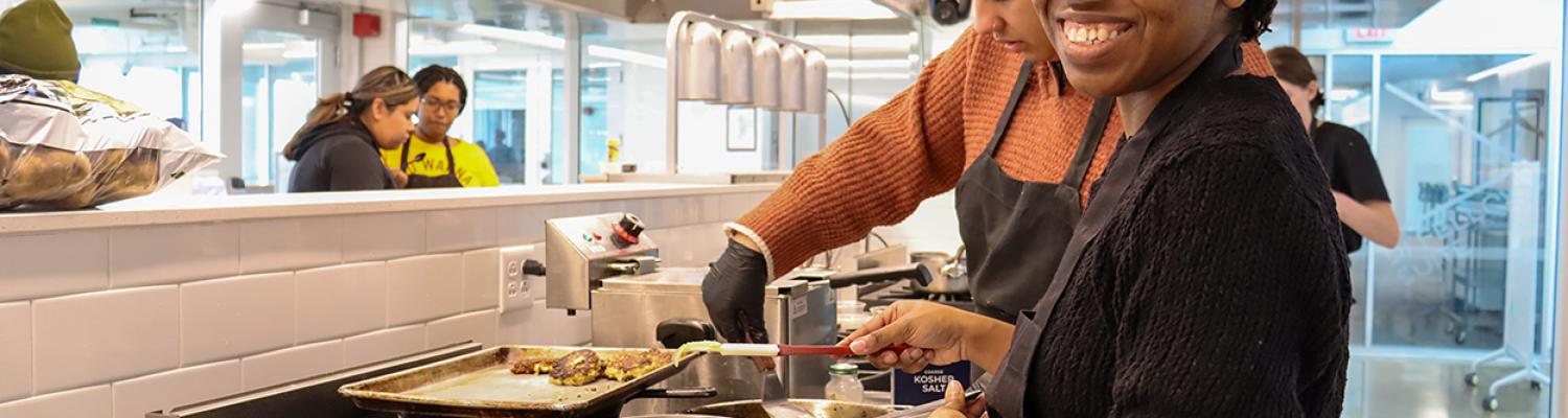 photo of student cooking