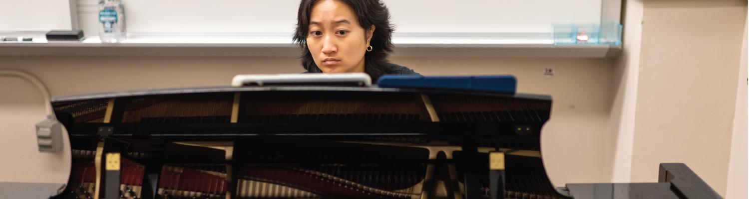 Student playing piano at Kent Blossom Music Festival