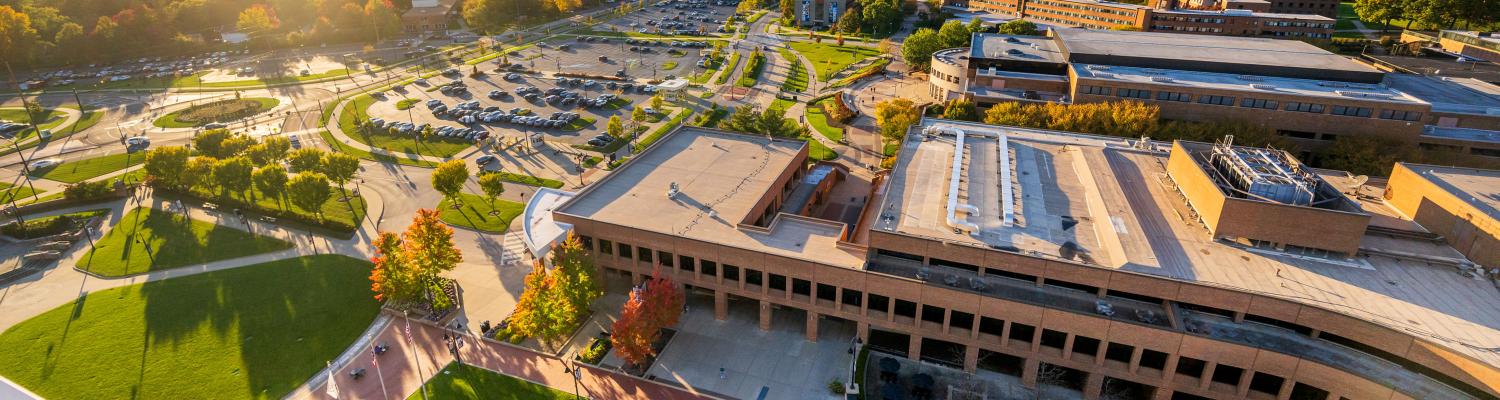 KSU student center overview from drone