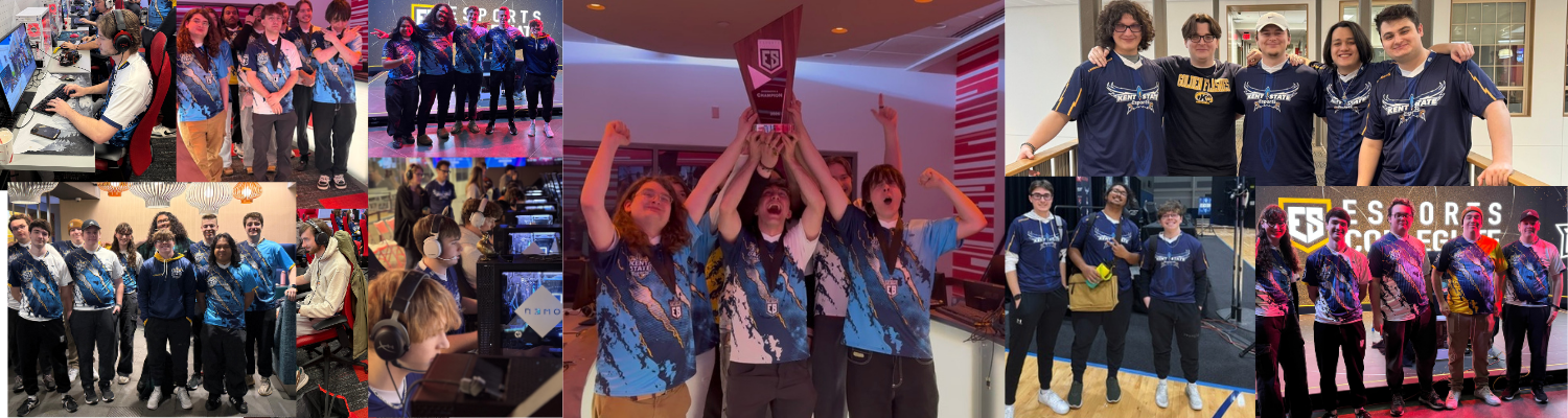 A collage of images of the KSU Esports teams