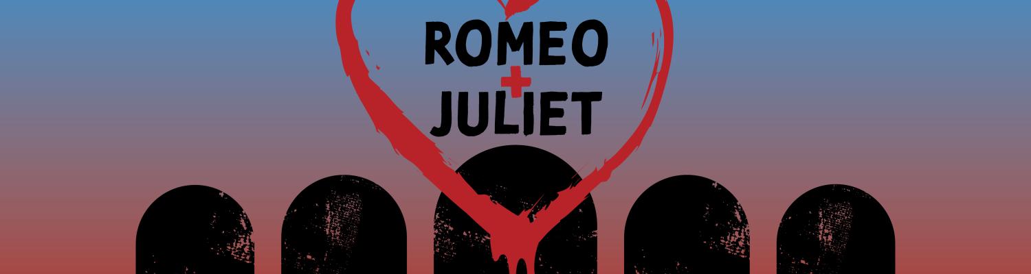 Romeo and Juliet poster with a roughly drawn heart around the title