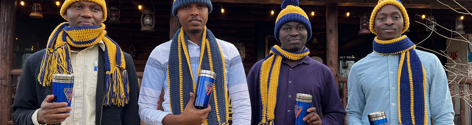 Rwandan students at Bob Christy's home