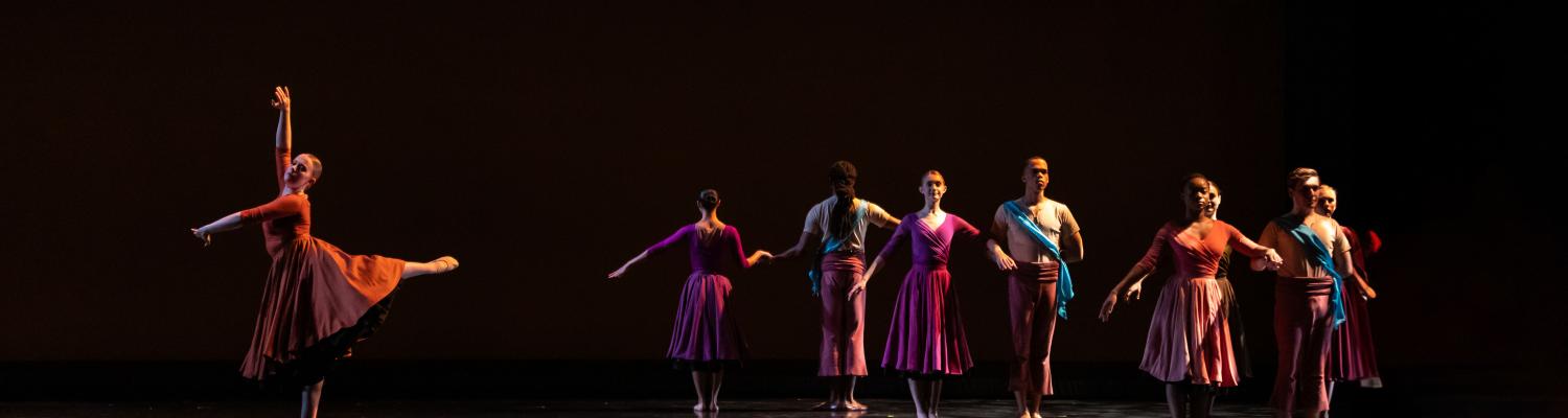 Dance students performing on stage