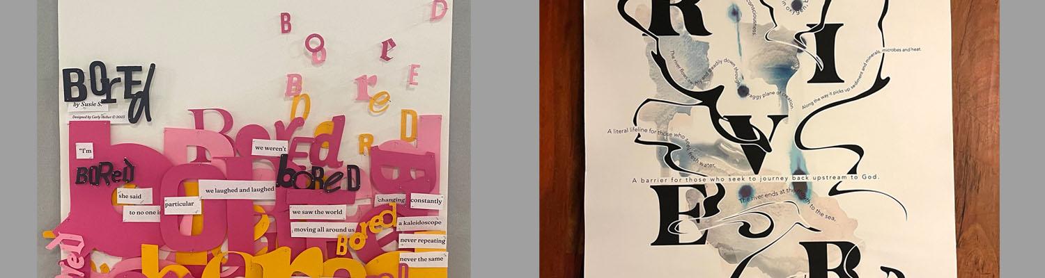 Two pieces of student typographical work