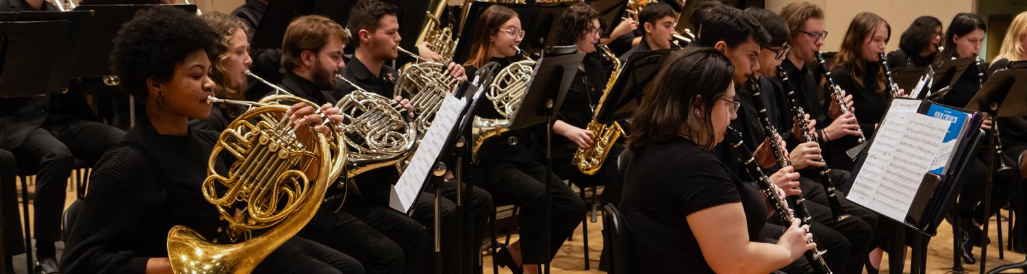 KSU Wind Symphony on stage at Cartwright Auditorium 