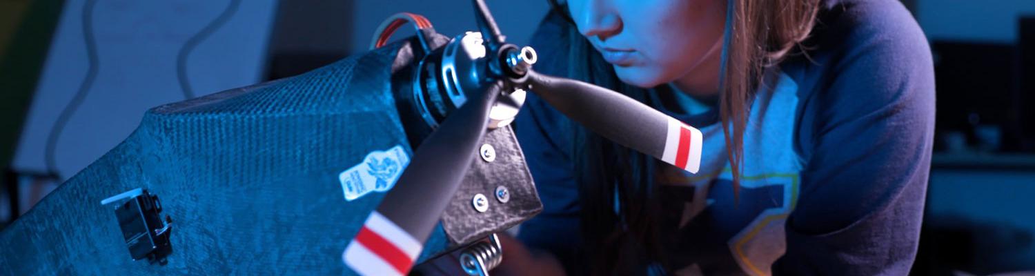 Photo of student working on a project