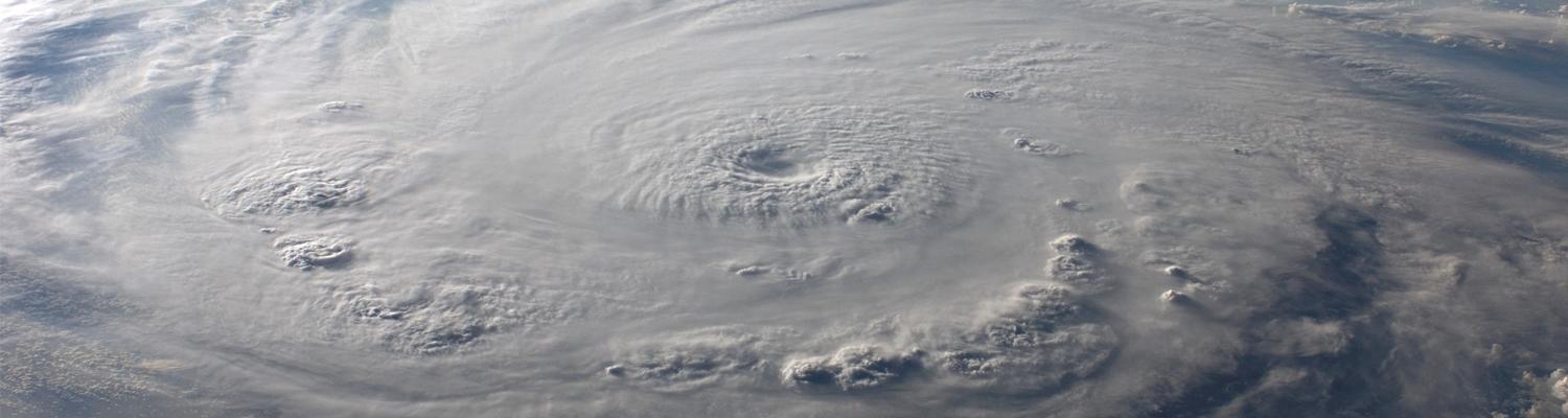 Looking at the clouds of a hurricane from above