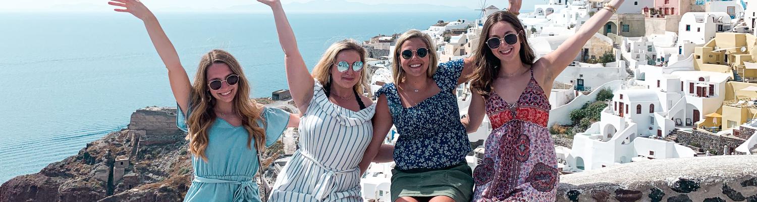 students smiling in Greece