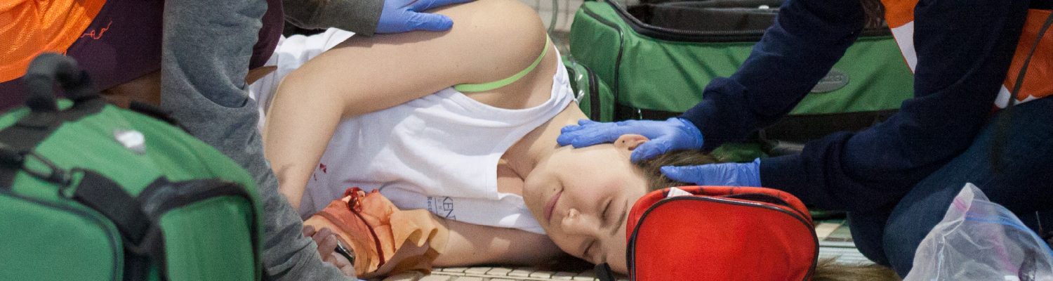student performing CPR training