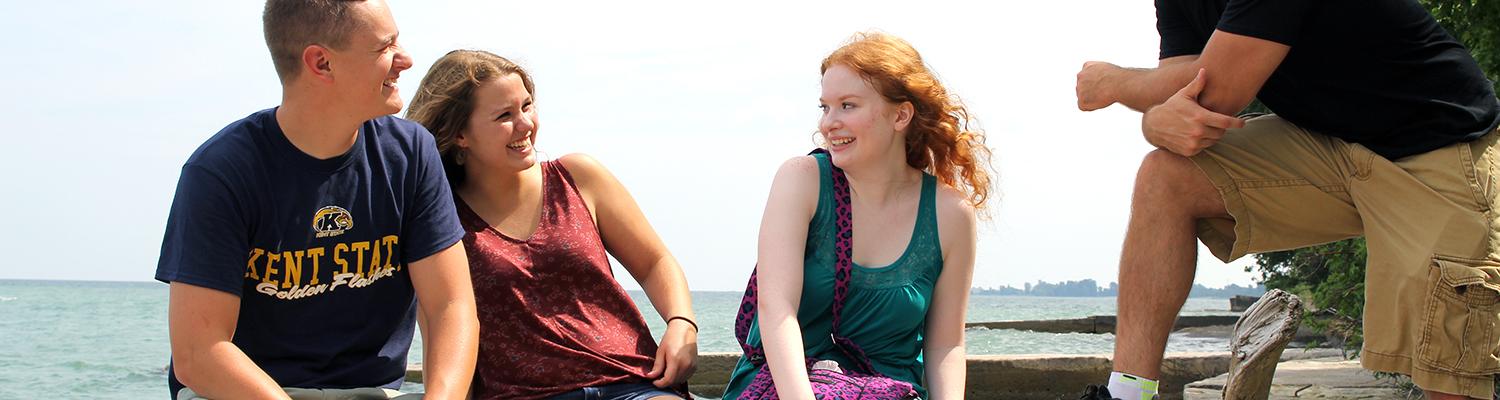 Ashtabula students share a laugh on Lake Erie