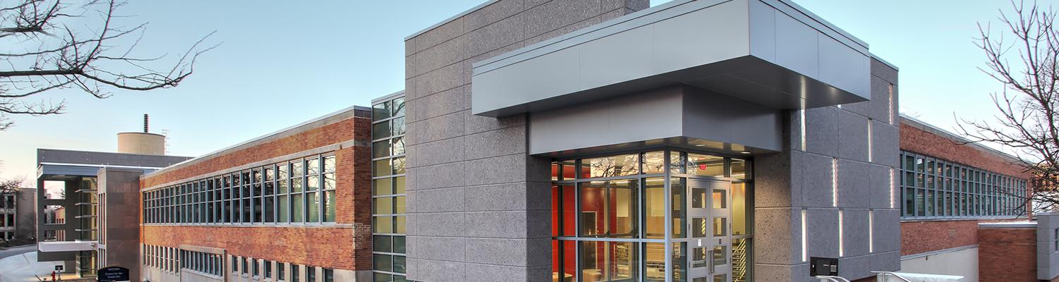 Center for the Visual Arts, exterior photo of esplanade entrance