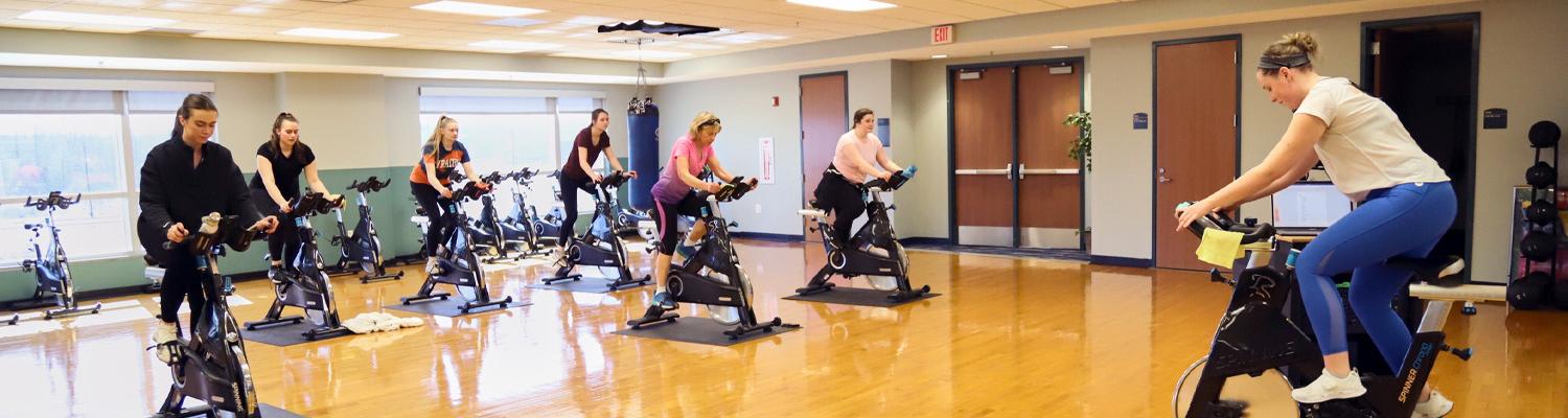 Students Participating in a Spin Class
