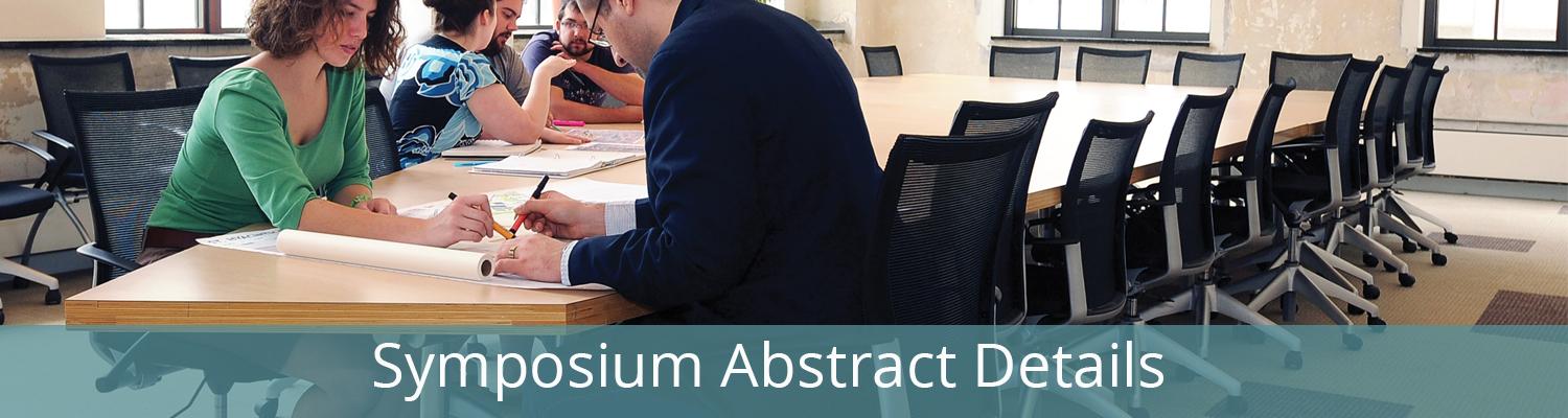 Image of students collaborating with bottom text "Symposium Abstract Details"