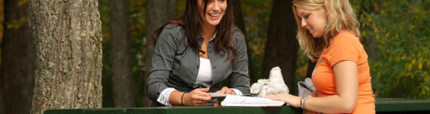 Students studying outside