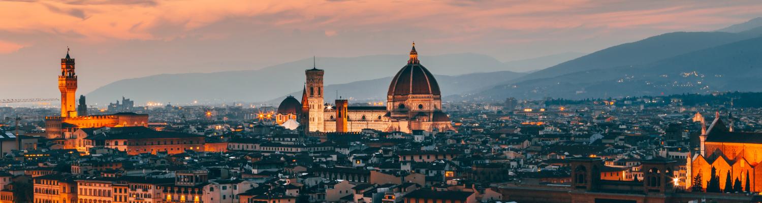 Skyline of Florence, Italy at night